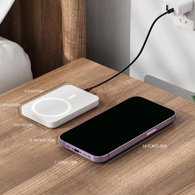 XMWUS 5000Mah Magnetic Power Bank, Wireless Portable Charger for Iphone 12-17 Series, Compatible with Magsafe Cases
