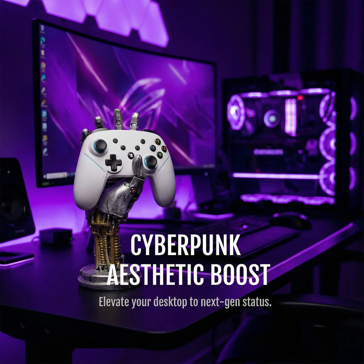 Cyberpunk Asura Vinyl Mechanical Hand Figurine - Collectible Figure Decor, Figurines for Adults, Decorative Home Ornament, Standalone Unit, Unisex Gaming Console Accessory, Game Controller Stand, Key Holder, Boyfriend Gift,Sohochic