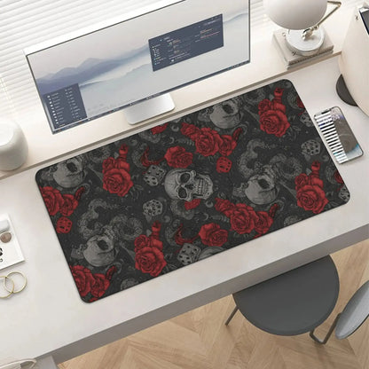 Cute Cat Gaming Mouse Pad Large 31.5 X 15.75In Topographic Keyboard Mousepad for Non-Slip Base and Stitched Edge, Extended Desk Pad XL Desk Mat