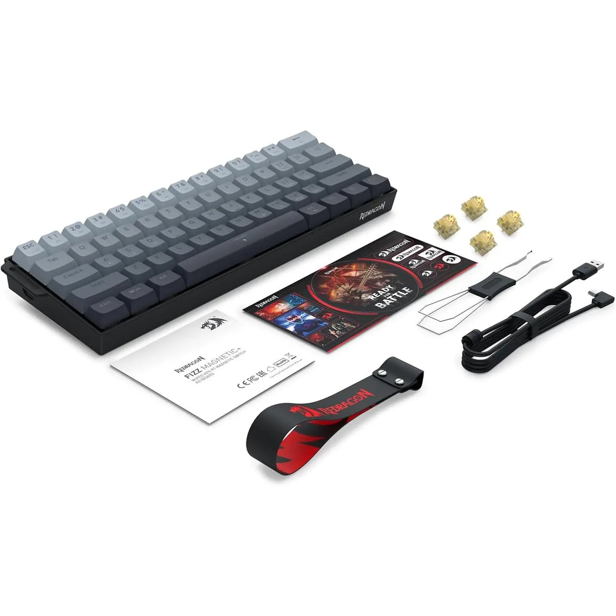 Redragon K617 HE Wired Hall-Effect Rapid Trigger Magnetic Gaming Keyboard - 8K Polling, Adjustable Actuation, 61-Keys Design for More Aim Room, Swap-Ready Mod Socket, RGB Pro Software Supported, for PC Gamers