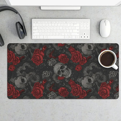 Cute Cat Gaming Mouse Pad Large 31.5 X 15.75In Topographic Keyboard Mousepad for Non-Slip Base and Stitched Edge, Extended Desk Pad XL Desk Mat