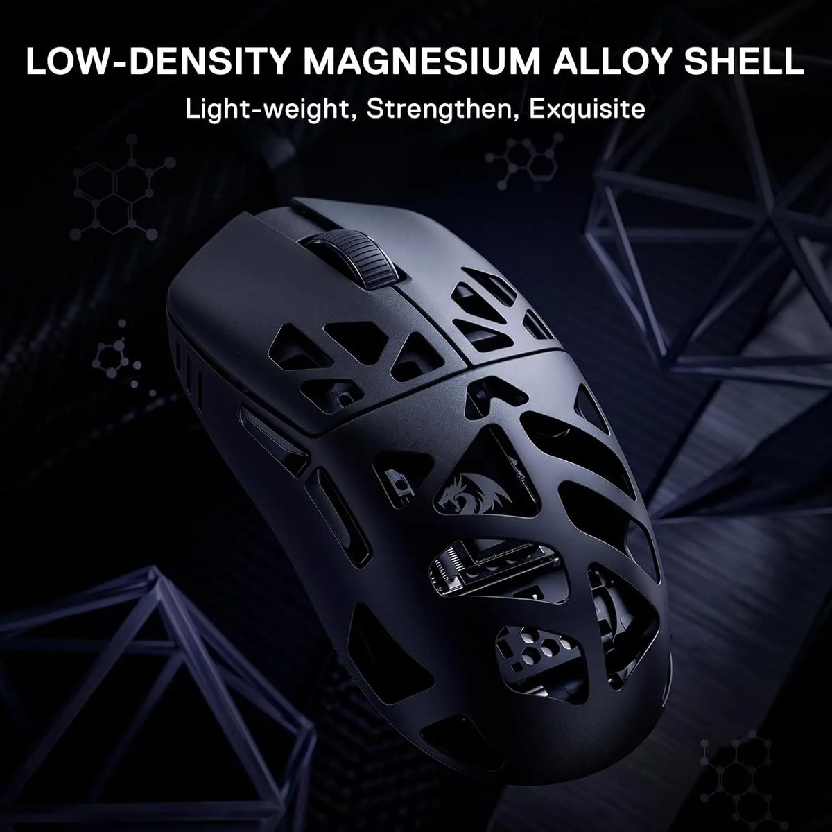 Redragon M997 3-Mode Wireless Lightweight Gaming Mouse - Magnesium Alloy Shell, High Precision, Long-Lasting, Remappable Keys, 0-Delay Cable-Free, Ergo Grip, Ergonomic Body Comfort, Gaming Accessories, Computer Game Hardware