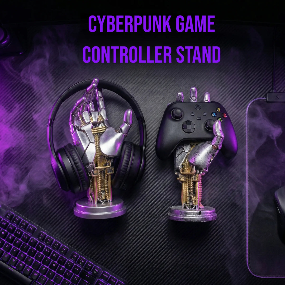 Cyberpunk Asura Vinyl Mechanical Hand Figurine - Collectible Figure Decor, Figurines for Adults, Decorative Home Ornament, Standalone Unit, Unisex Gaming Console Accessory, Game Controller Stand, Key Holder, Boyfriend Gift,Sohochic