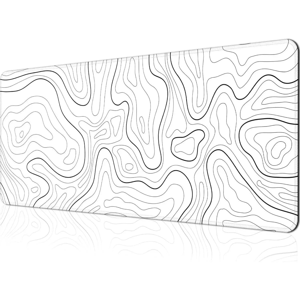 Cute Cat Gaming Mouse Pad Large 31.5 X 15.75In Topographic Keyboard Mousepad for Non-Slip Base and Stitched Edge, Extended Desk Pad XL Desk Mat