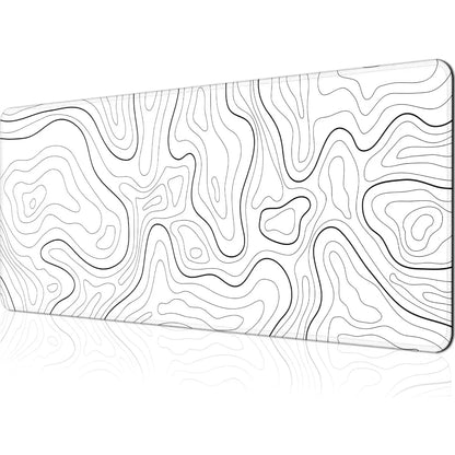 Cute Cat Gaming Mouse Pad Large 31.5 X 15.75In Topographic Keyboard Mousepad for Non-Slip Base and Stitched Edge, Extended Desk Pad XL Desk Mat