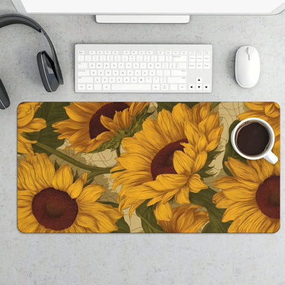 Cute Cat Gaming Mouse Pad Large 31.5 X 15.75In Topographic Keyboard Mousepad for Non-Slip Base and Stitched Edge, Extended Desk Pad XL Desk Mat