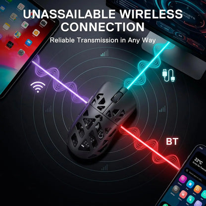 Redragon M997 3-Mode Wireless Lightweight Gaming Mouse - Magnesium Alloy Shell, High Precision, Long-Lasting, Remappable Keys, 0-Delay Cable-Free, Ergo Grip, Ergonomic Body Comfort, Gaming Accessories, Computer Game Hardware