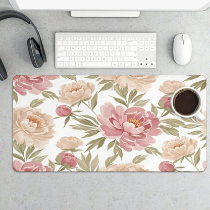 Cute Cat Gaming Mouse Pad Large 31.5 X 15.75In Topographic Keyboard Mousepad for Non-Slip Base and Stitched Edge, Extended Desk Pad XL Desk Mat